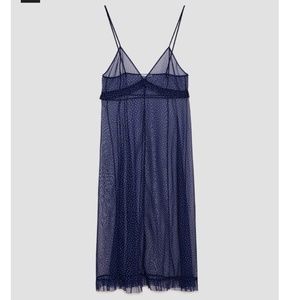 ZARA Sheer Polka Dot Tulle Dress